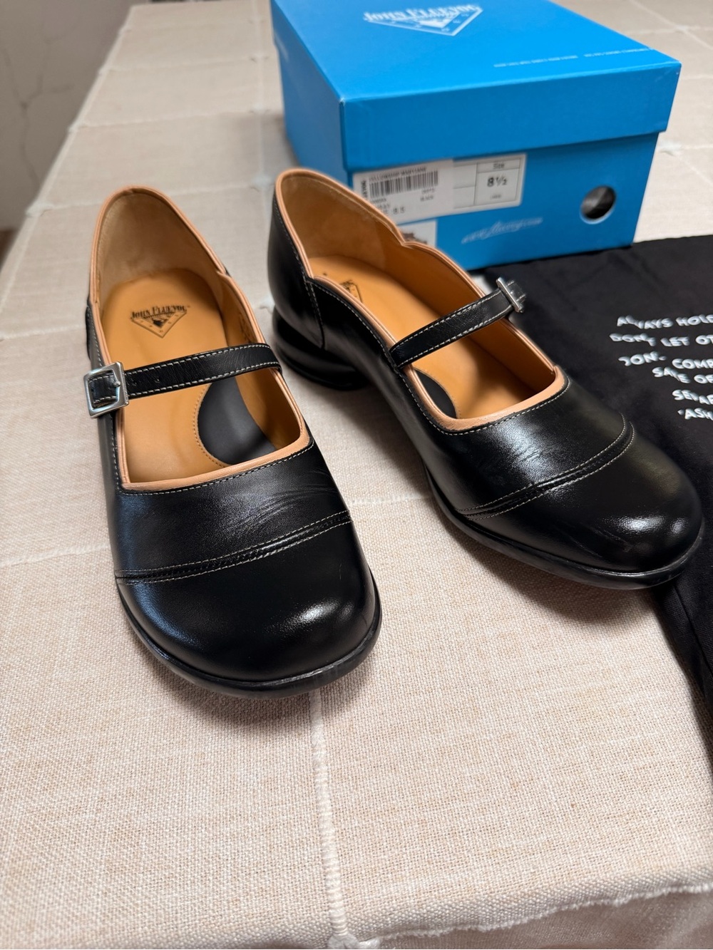 John Fluevog Black Mary Jane Loafer with Buckle - Picture 7 of 10
